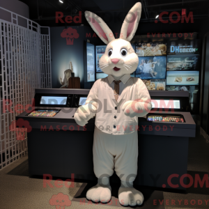 Hvid kanin maskot kostume...