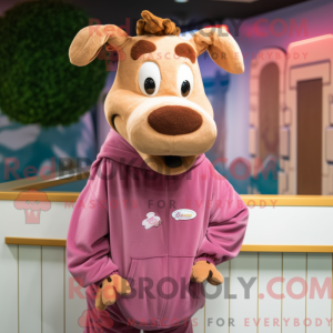Pink Guernsey Cow mascot...