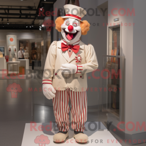 Crème clown mascottekostuum...