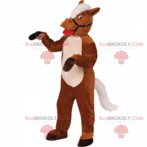 Mascotte de cheval avec harnais et crête - Redbrokoly.com