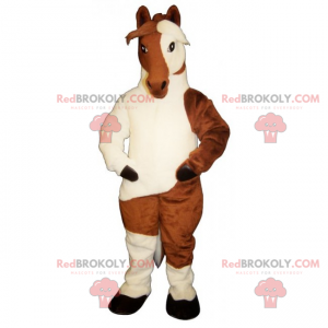 Mascotte de cheval bicolore - Redbrokoly.com