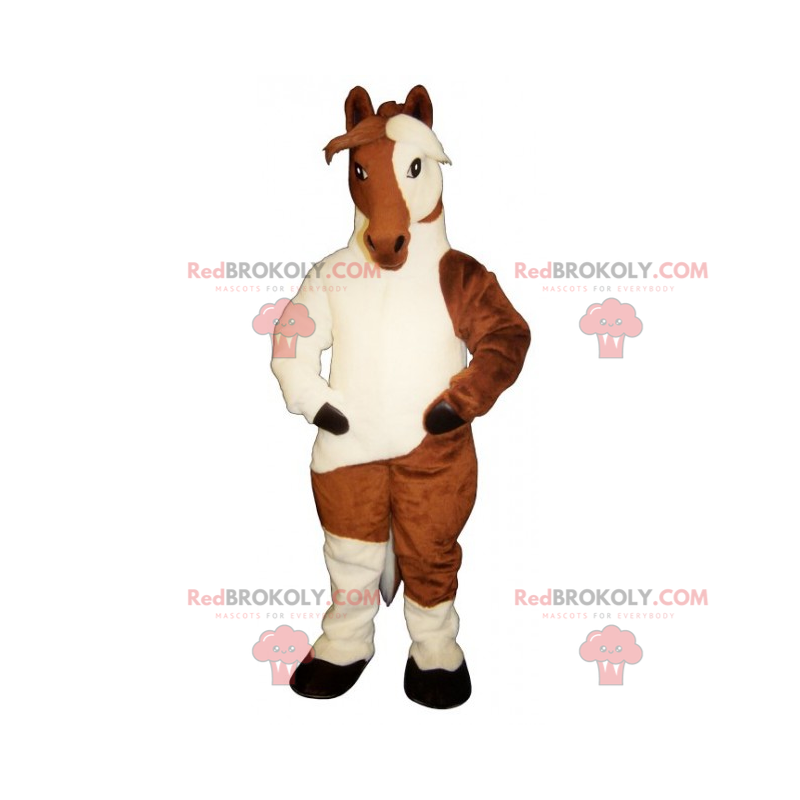 Mascotte de cheval bicolore - Redbrokoly.com