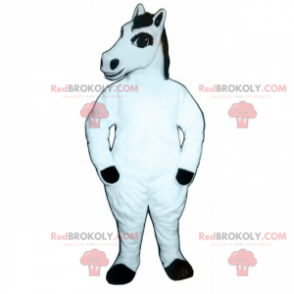 Mascotte cavallo bianco con criniera nera - Redbrokoly.com