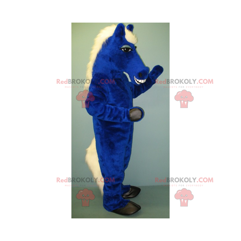 Blaues Pferdemaskottchen und weiße Mähne - Redbrokoly.com