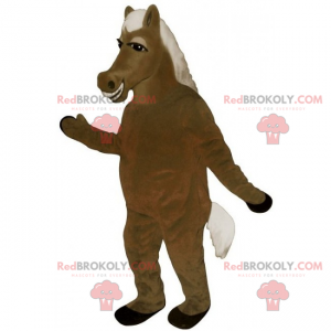 Mascot caballo melena blanca y sedosa - Redbrokoly.com
