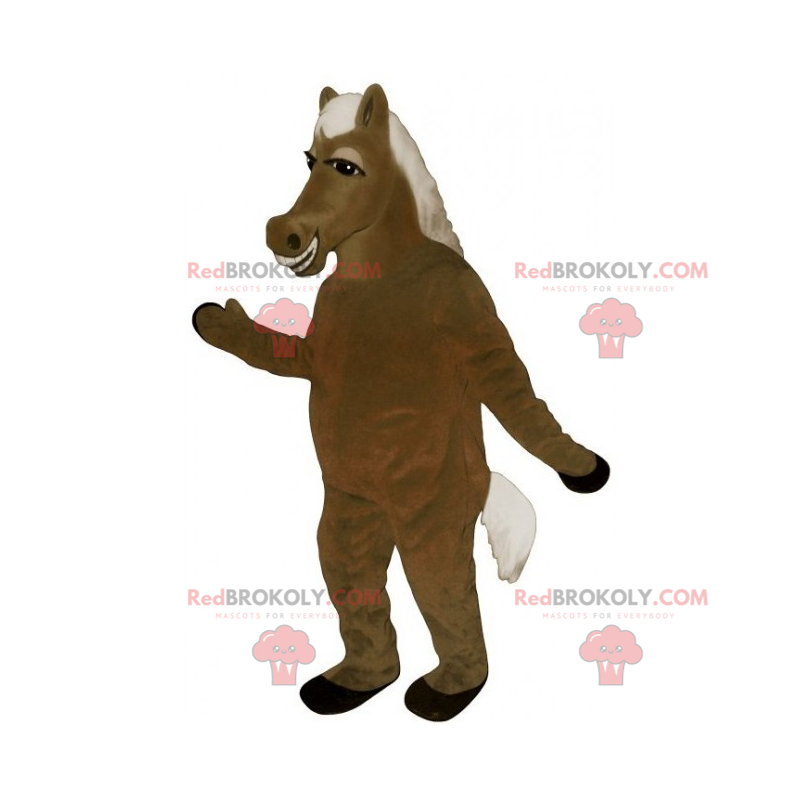 Pferdemaskottchen weiße und seidige Mähne - Redbrokoly.com