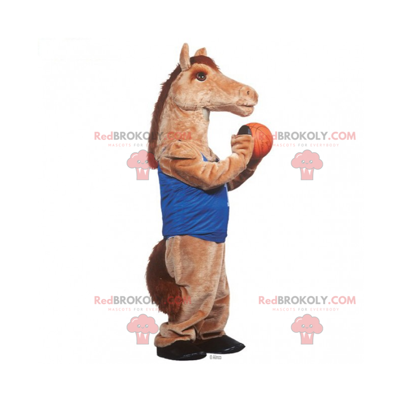 Cavalo mascote com roupa de basquete - Redbrokoly.com Cavalo mascote com roupa de basquete - Redbrokoly.com