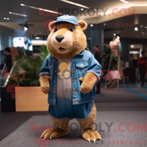 Guld Capybara maskot...