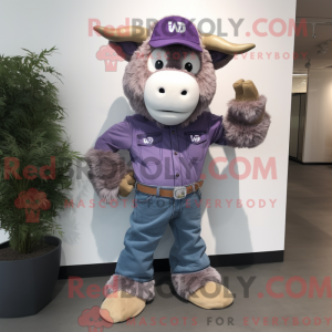 Lavendel Bison maskot...