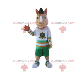 Cavalo mascote em roupas esportivas - Redbrokoly.com