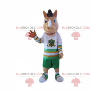 Mascota de caballo en ropa deportiva - Redbrokoly.com