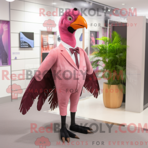Pink Fasan maskot kostume...