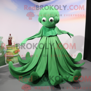 Grøn Octopus maskot kostume...