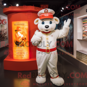 White Fire Fighter mascot...