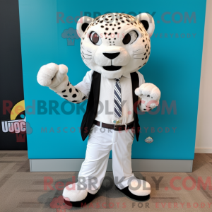 Hvid Jaguar maskot kostume...