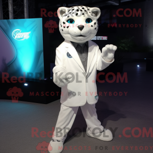Hvid Jaguar maskot kostume...