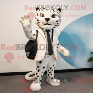 Hvid Jaguar maskot kostume...