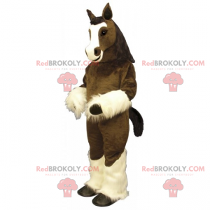 Mascotte cavallo marrone e gambe bianche - Redbrokoly.com