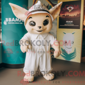 Fantasia de mascote de morcego-creme com macacão e gorros - Mascotes de sorvete - REBROKO_248264 - RedBrokoly.com