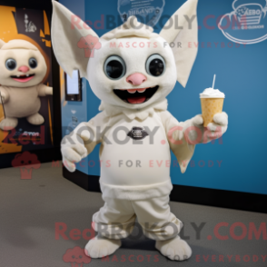 Fantasia de mascote de morcego-creme com macacão e gorros - Mascotes de sorvete - REBROKO_248265 - RedBrokoly.com