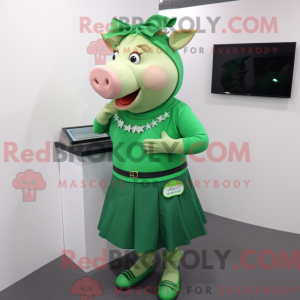Green Sow mascottekostuum...