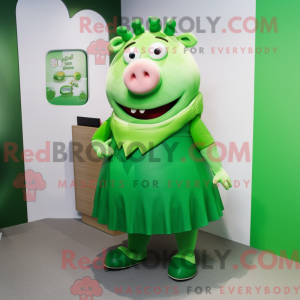 Green Sow mascottekostuum...
