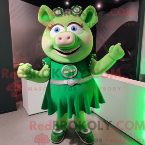 Green Sow mascottekostuum...