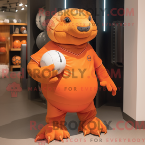Orange Glyptodon maskot...
