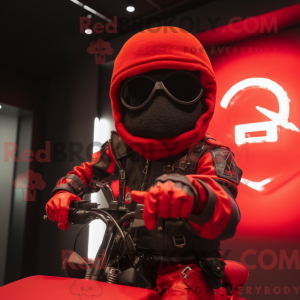 Rode Sniper mascottekostuum...