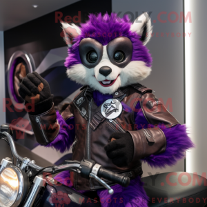 Paars Lemur mascottekostuum...