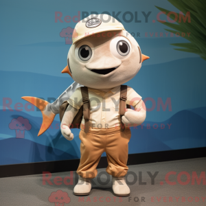 Beige Tuna mascot costume...