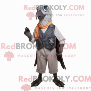 Grå krage maskot kostume...