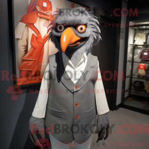 Grå krage maskot kostume...