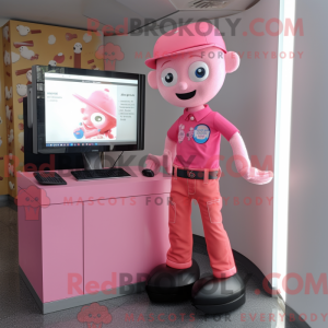 Rosa datamaskin máscara...