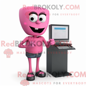 Pink Computer maskot...