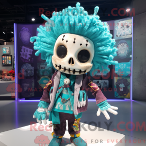 Turkis Skull maskot kostume...