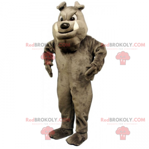Mascotte de chien - Bulldog anglais gris - Redbrokoly.com