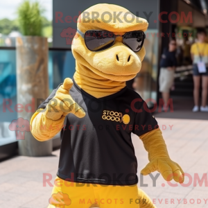 Gold Komodo Dragon mascot...