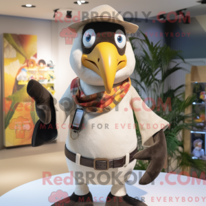 Beige Tucan maskot kostume...