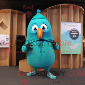Turkis Kiwi maskot kostume...