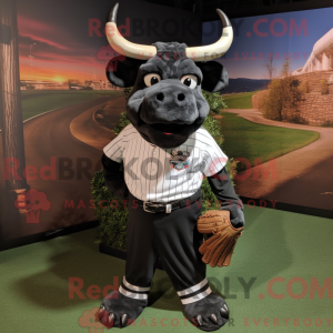 Sort Buffalo maskot kostume...