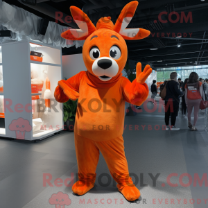Orange Deer maskot kostume...