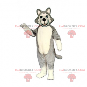Mascotte de chien - Husky gris - Redbrokoly.com