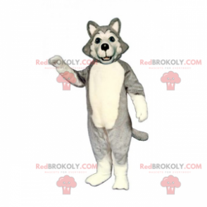 Hundmaskot - Grå husky - Redbrokoly.com