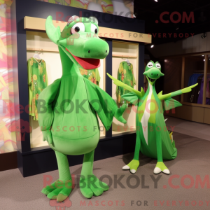 Green Pterodactyl mascot...