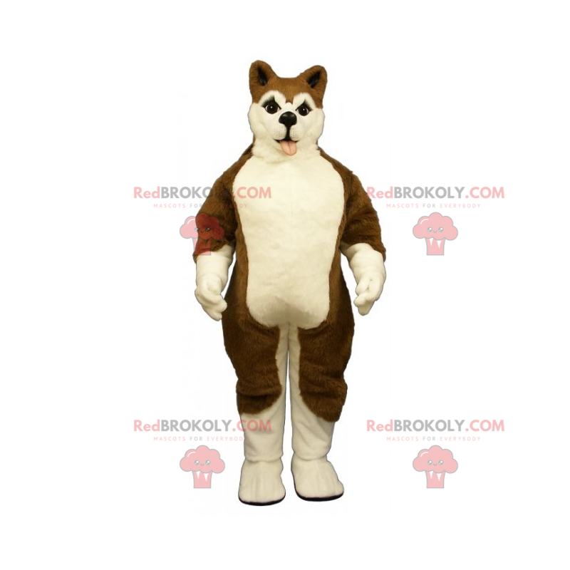 Hundemaskot - Brun husky - Redbrokoly.com