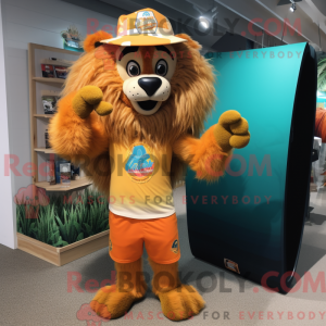 Orange Tamer Lion mascot...