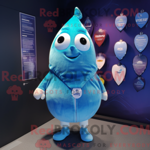 Cyan Pære maskot kostume...