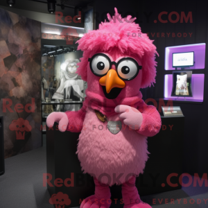 Pink Harpy maskot kostume...