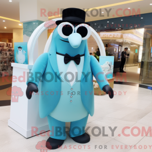 Sky Blue Walrus maskot...